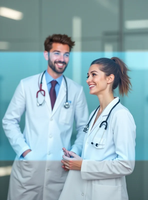 A virtual medical assistant on a computer screen assisting a doctor.