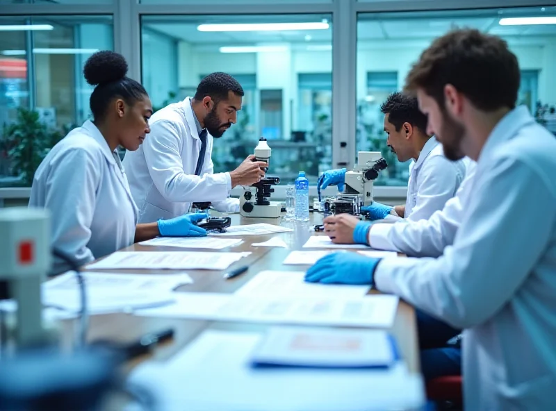 A diverse group of CDC scientists working in a lab