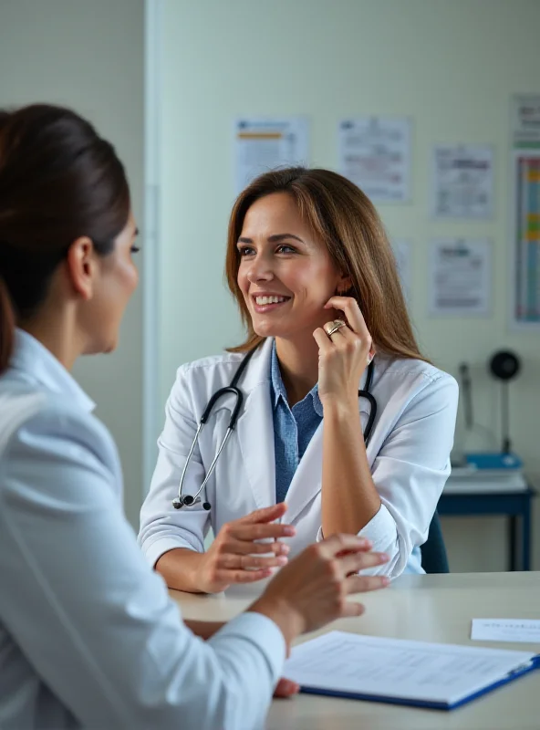 A doctor consulting with a female patient about vaginal health.