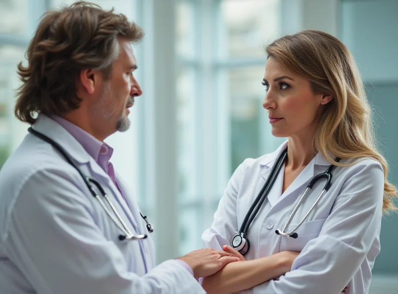 A doctor is giving advice to a woman.