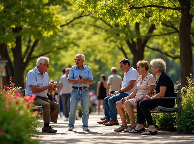 People connecting and talking in a park setting