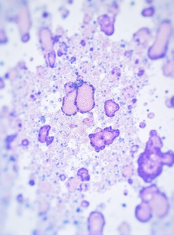 A close-up image of histological slides under a microscope.