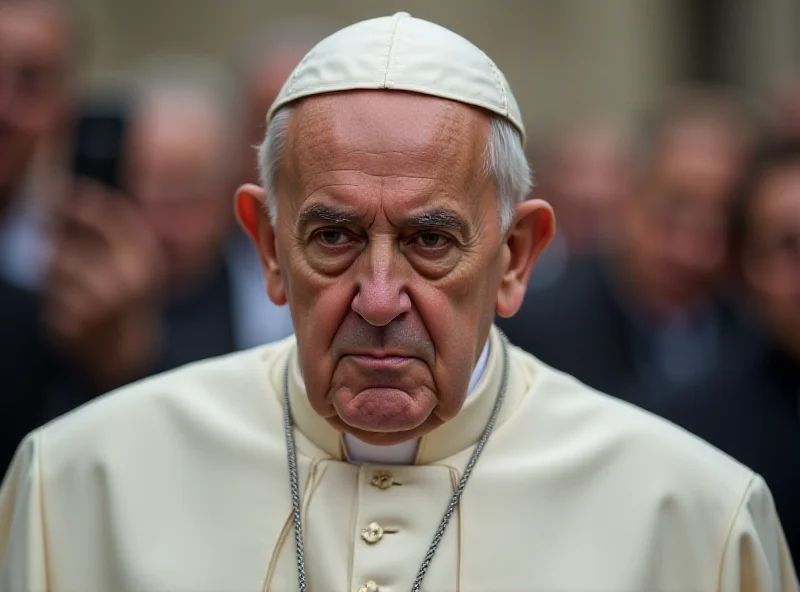 Pope Francis looking concerned during a public appearance.