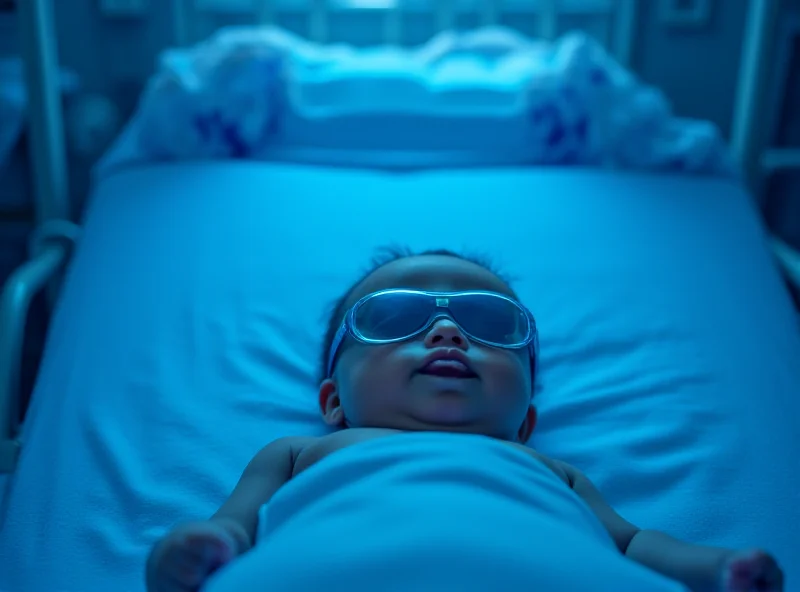 Baby receiving light therapy