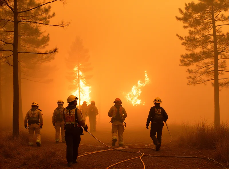 Firefighters battling a blaze