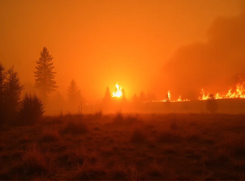 Wildfire raging in a forest