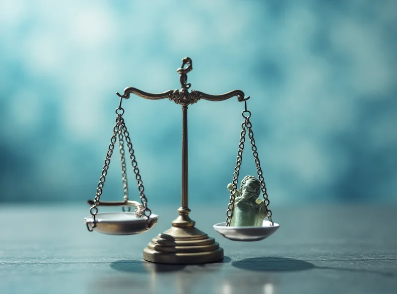 Scales of justice with medical symbols in the background, representing the balance between patient care and regulation.