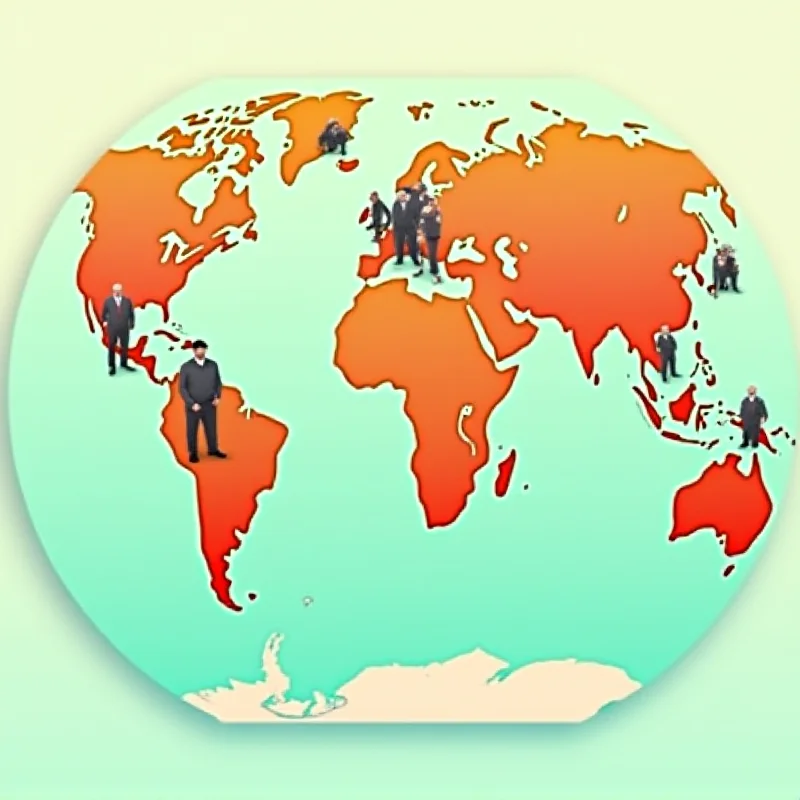 Illustration of a globe with people of different sizes representing the obesity epidemic