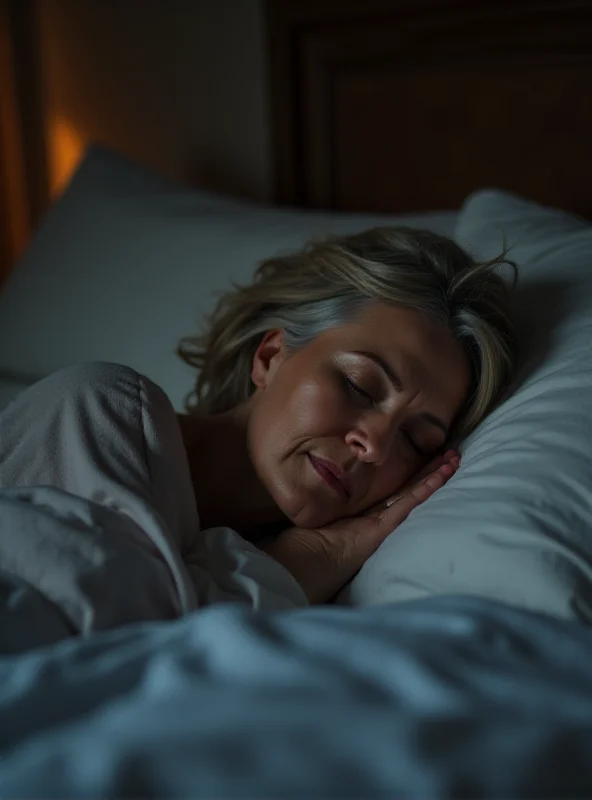 A serene older woman sleeping peacefully in her bed.