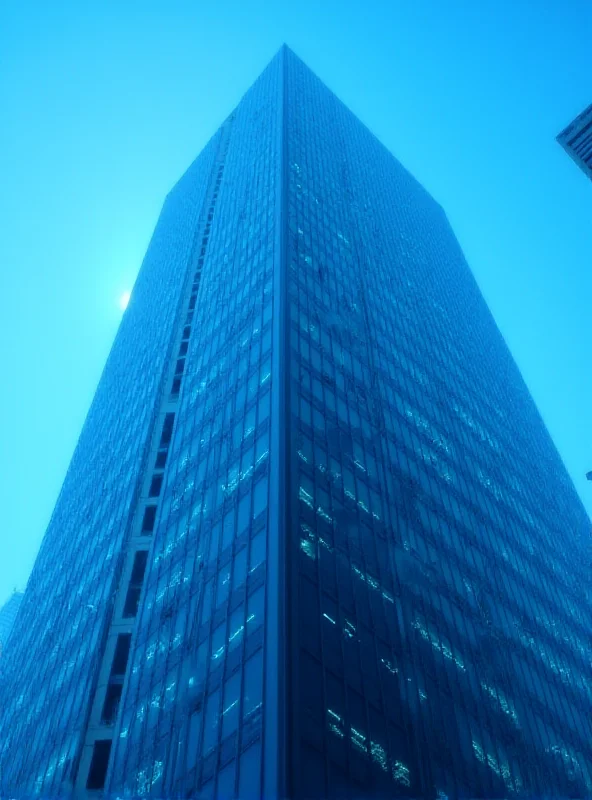 Image of a modern office building representing Oppenheimer Asset Management, with a subtle stock ticker graphic overlayed.