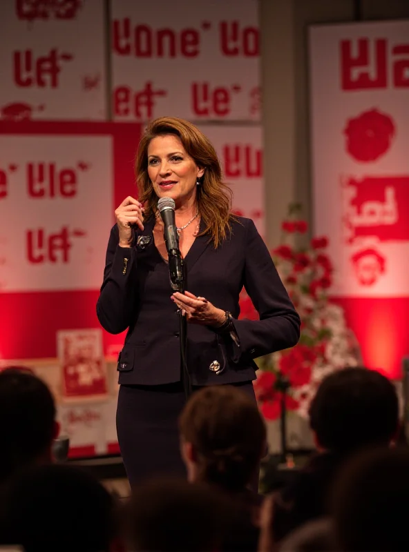 Janine Wissler speaking at a rally