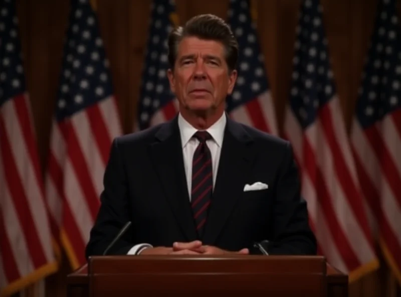 Dennis Quaid as Ronald Reagan in the movie Reagan