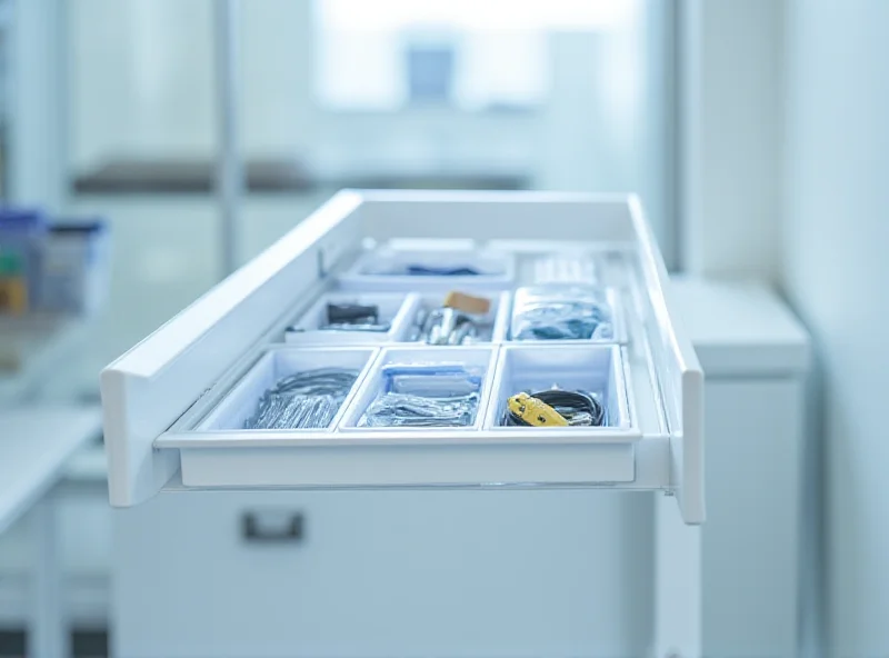 Open drawer filled with various organizing containers and neatly arranged items