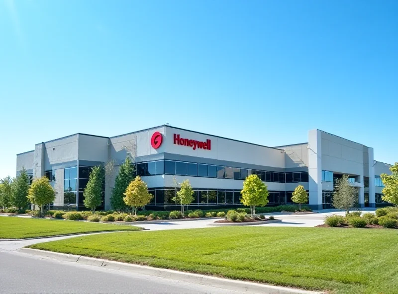 Exterior view of a modern Honeywell facility, showcasing its industrial presence.