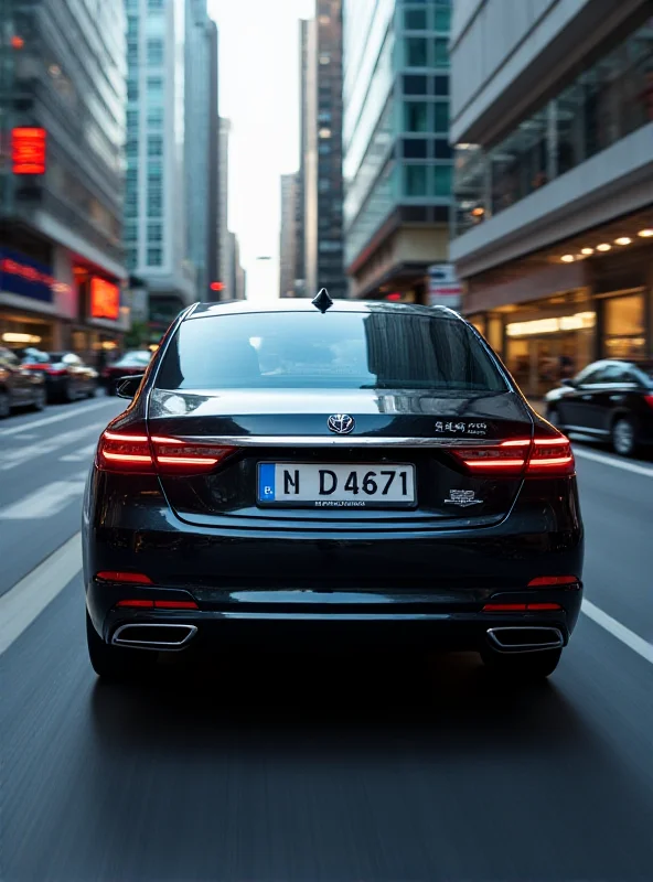 A modern, luxurious taxi driving through the streets of Hong Kong, showcasing its premium features.