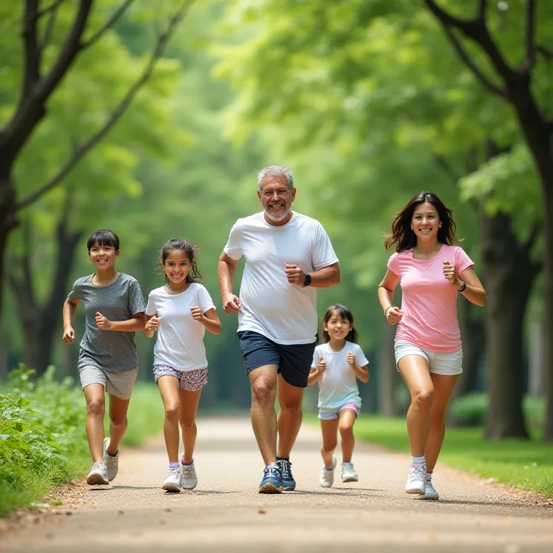 A family exercising together in a park in Hong Kong