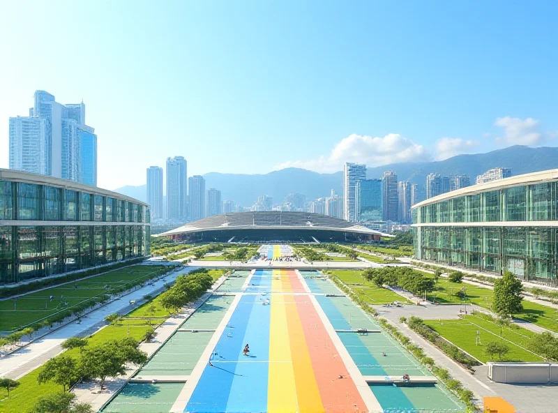 Exterior view of Kai Tak Sports Park in Hong Kong