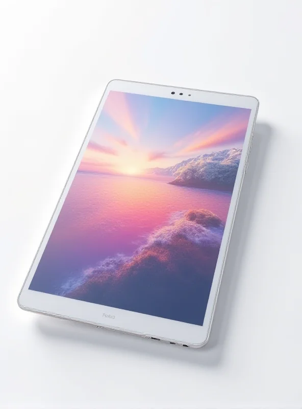 Close up rendering of the Honor Pad X9a tablet, showcasing its slim design and vibrant screen.