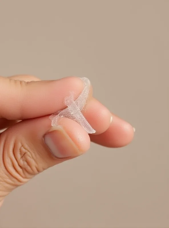 Close-up shot of a Band-Aid Tru-Stay Sheer Strip bandage applied to a minor cut on a finger.