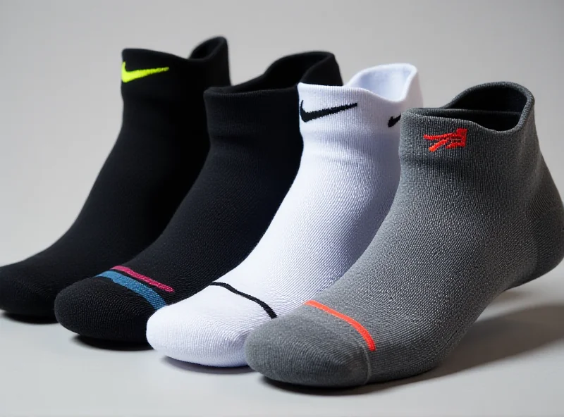 A variety of Nike socks in different colors and styles.