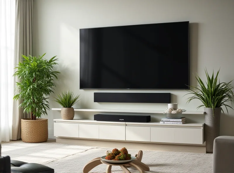 Bose Smart Soundbar 550 on a shelf in a living room setting.