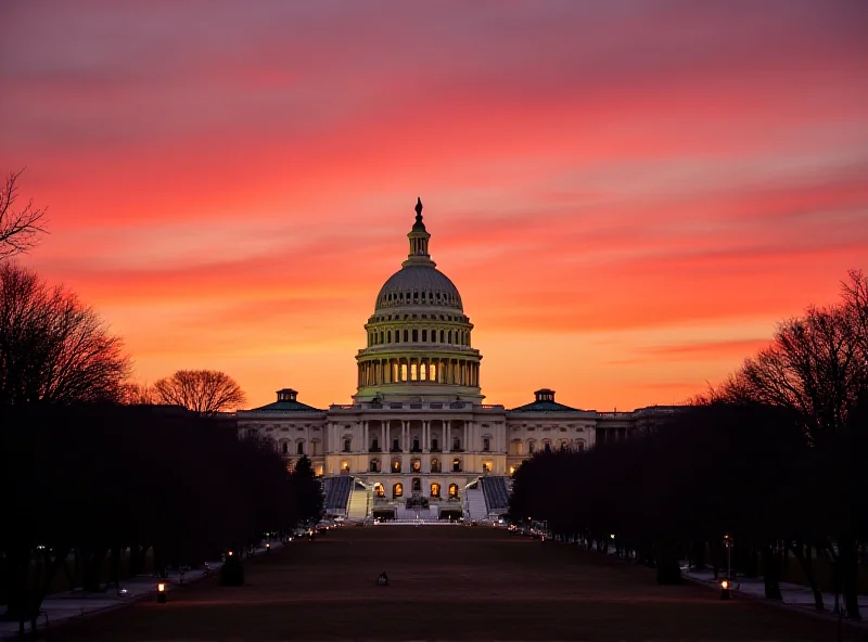 Image of the US Capitol Building at sunset.