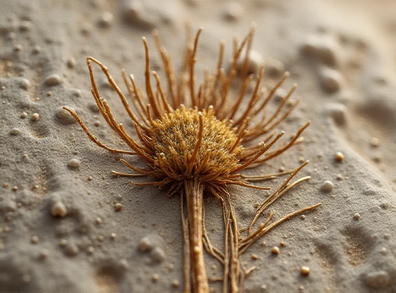 Close-up of a Bevhalstia Abuja fossil flower