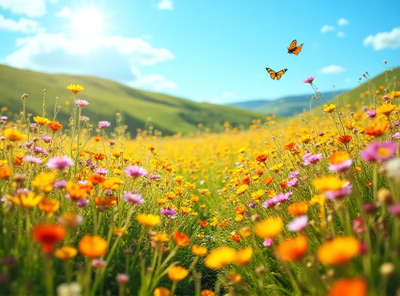 A field of colorful wildflowers in full bloom