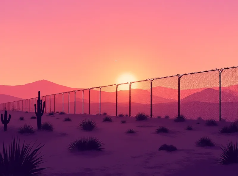 A stylized image representing the US-Mexico border.