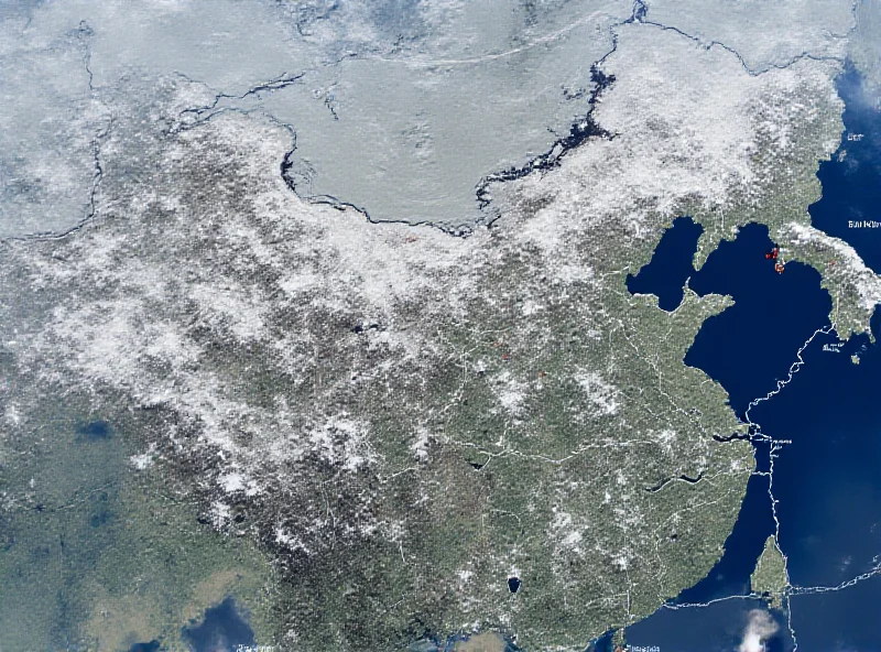 Satellite image of military infrastructure along the China-India border.