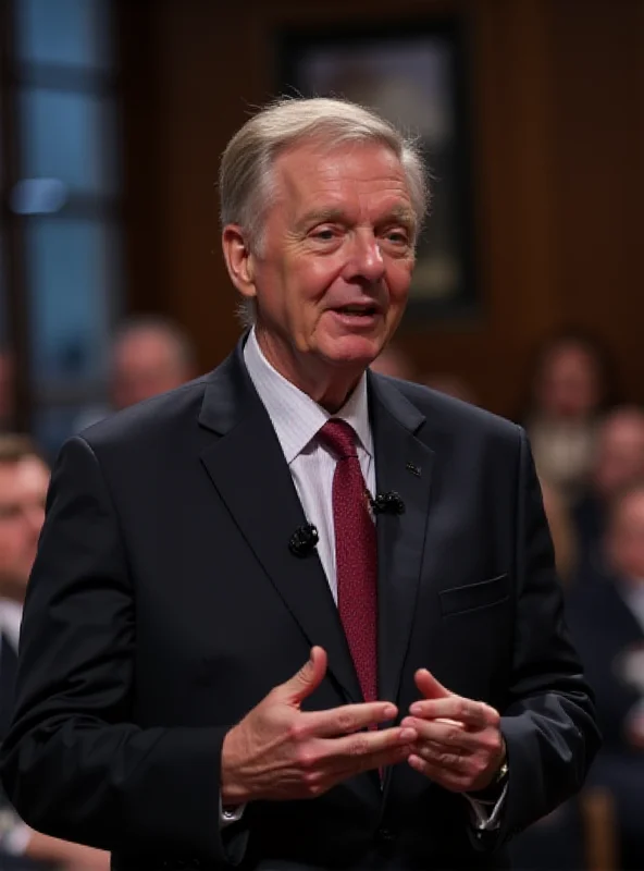 Phil Goff, New Zealand High Commissioner to the United Kingdom, speaking at a podium during a panel discussion.