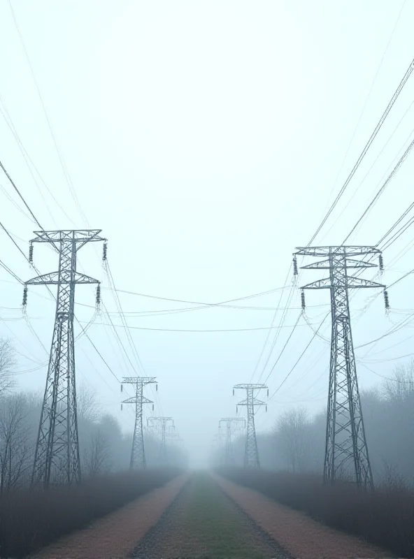 A network of interconnected power lines and substations, symbolizing electricity distribution networks.