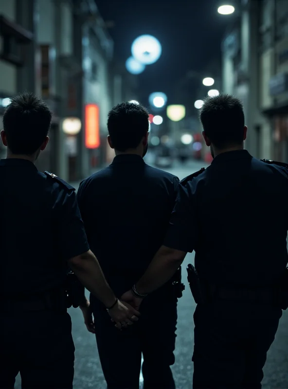 Police arresting a person in Japan.