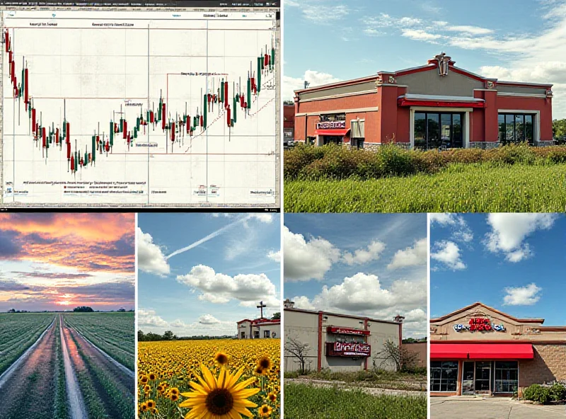 A collage of images representing the different topics for further reading: a trading chart for prop trading, a closed bank for debanking, a farm for Oracle's agricultural challenges, a conspiracy theory image for chemtrails and an Applebee's restaurant.