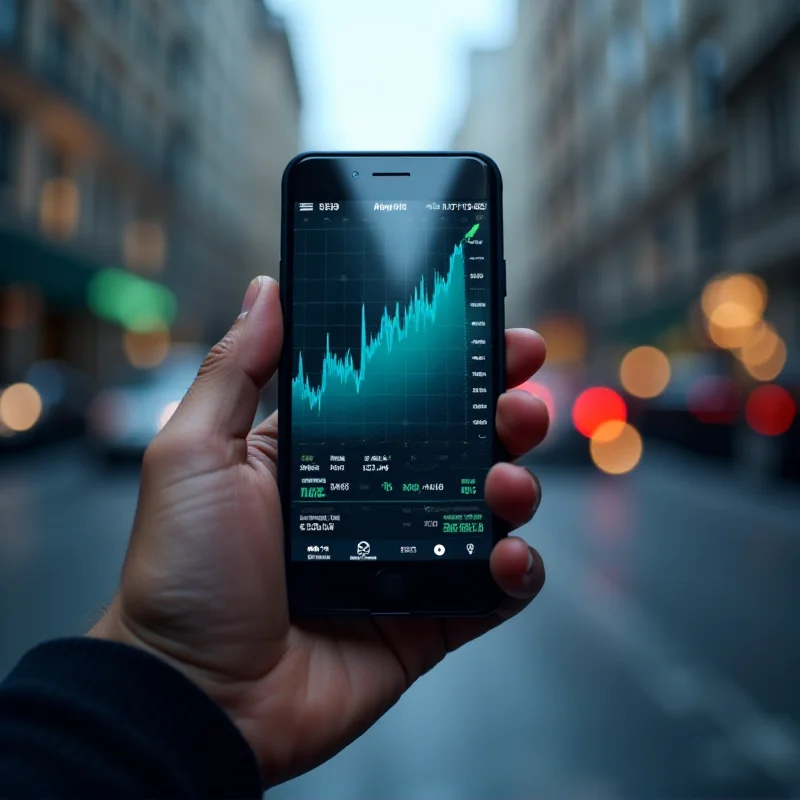 A person holding a smartphone displaying stock market data, representing informed investment decisions