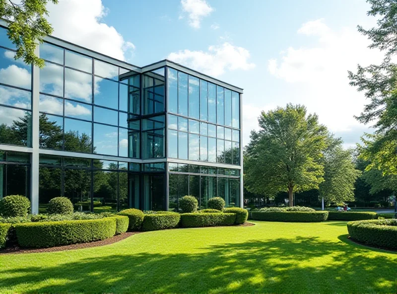 A modern office building with large windows, representing Highwoods Properties.