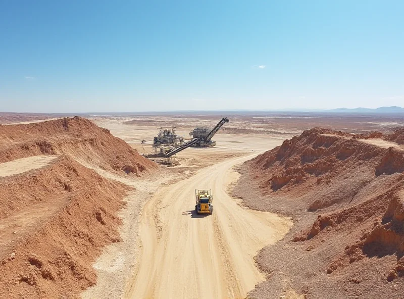 A field of lithium mining in Argentina, showing the vast landscape and industrial equipment.