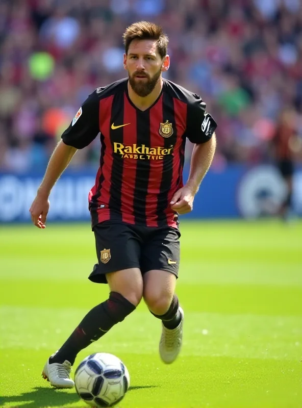 Lionel Messi in his Inter Miami jersey on the soccer field.