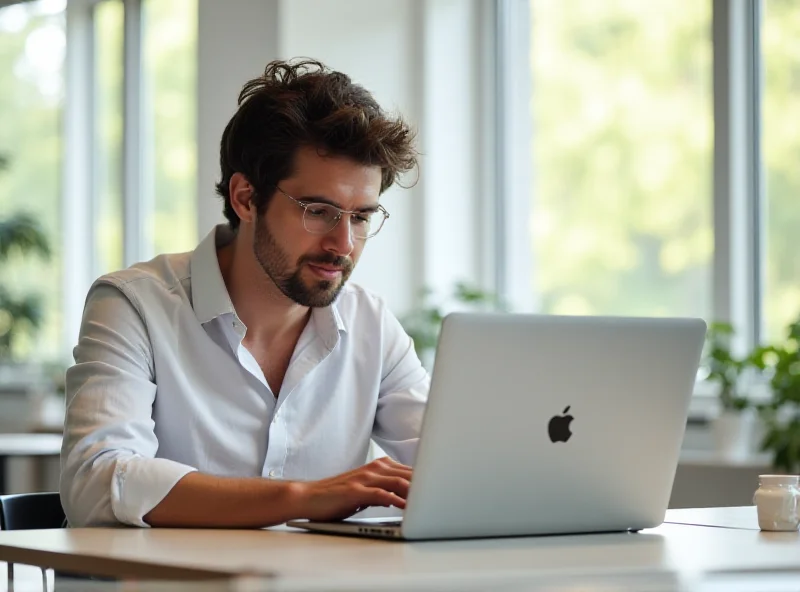 Person using MacBook Air M3 in a well-lit room