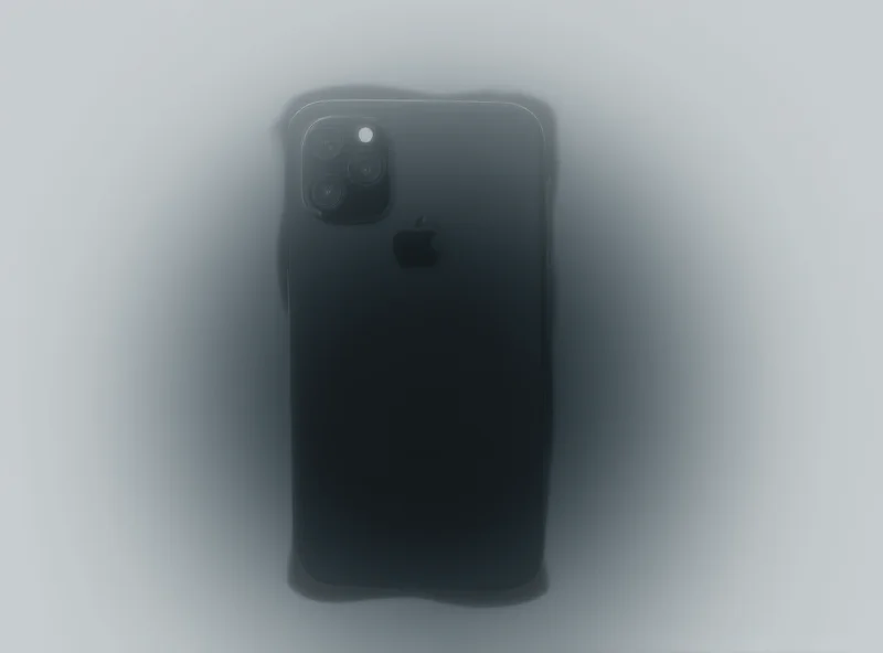 A sleek black iPhone 16.