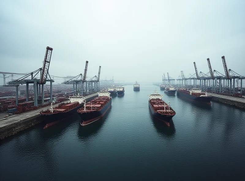 Container ships at a busy port in Iran