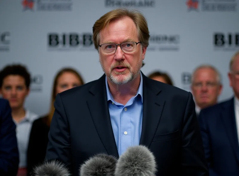 Peadar Tóibín speaking at a press conference.