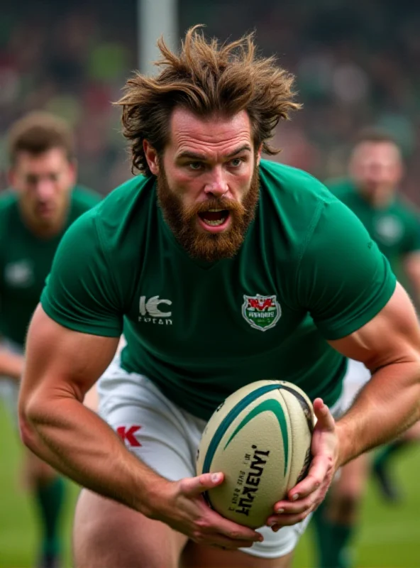 Peter O'Mahony in action during a rugby match.