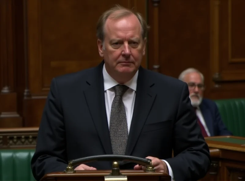 An image of Kevin 'Boxer' Moran speaking in the Irish parliament.