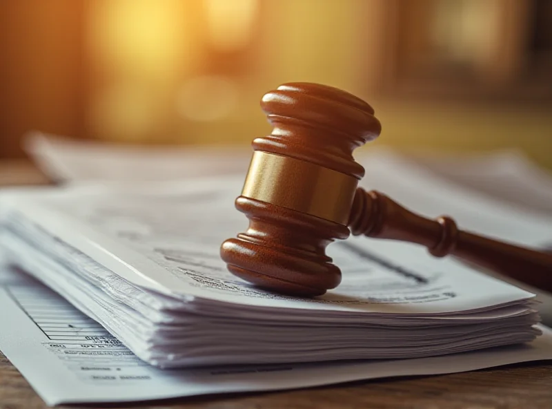 A gavel sitting on top of a stack of tax documents