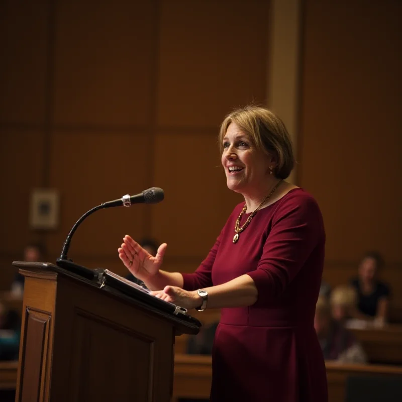 Amy Edmondson giving a lecture at Harvard University.