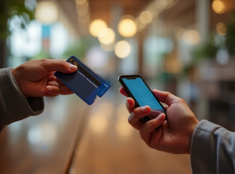 A person holding a credit card and using the PayPal app on their smartphone to make a payment.