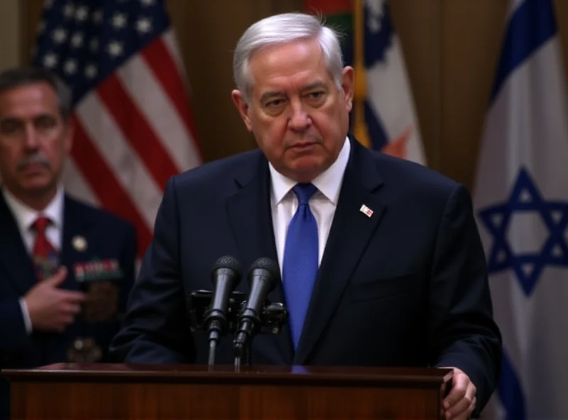 Benjamin Netanyahu and US Secretary of State Rubio at a joint press conference, discussing the Middle East situation.