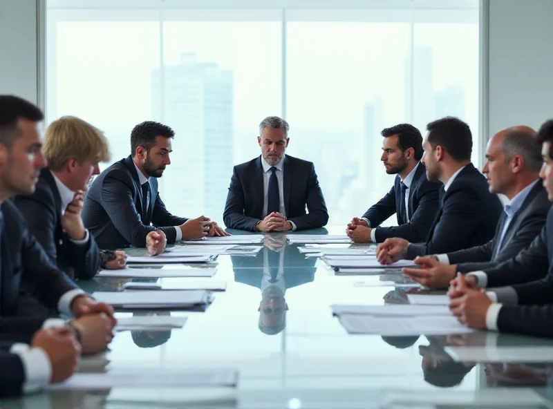 Image of a tense meeting between security officials.