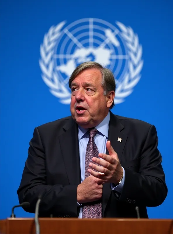 Image of Antonio Guterres speaking at a press conference